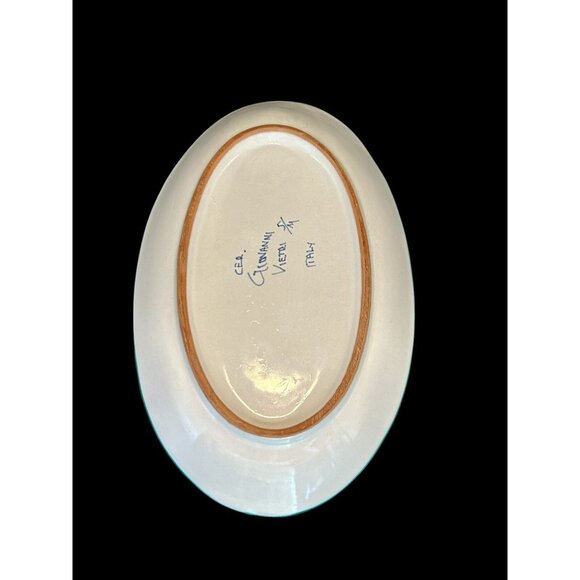 GIOVANNI VIETRI Oval Floral Serving Dish Italy Deruta Italian Pottery Plate Bowl - Picture 6 of 10